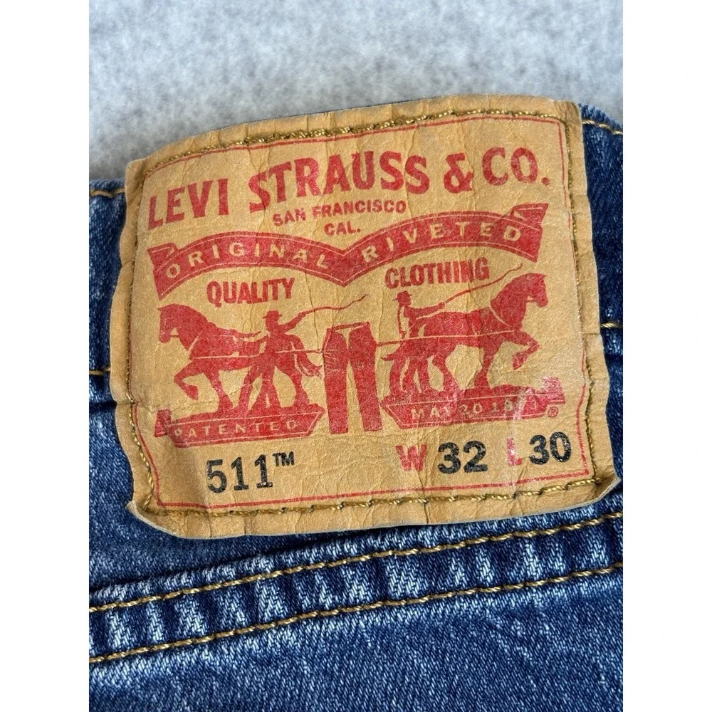 Levi's 511 Slim Fit Jeans Men's 32X30 Medium Wash Indie Sleaze Rocker Grunge